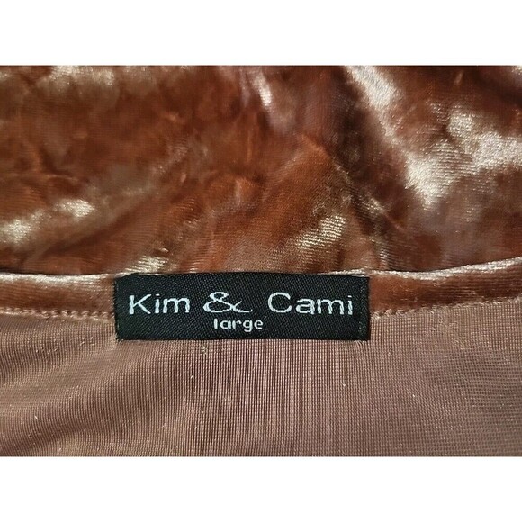 Kim And Cami USA Pink Crushed Velvet Dress Womens L Romantic Ruffle *tiny Flaw* - Picture 3 of 13